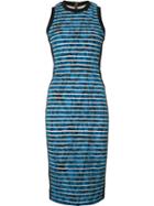 Nicole Miller Striped Fitted Dress, Size: 6, Blue, Nylon/polyester/spandex/elastane/spandex/elastane