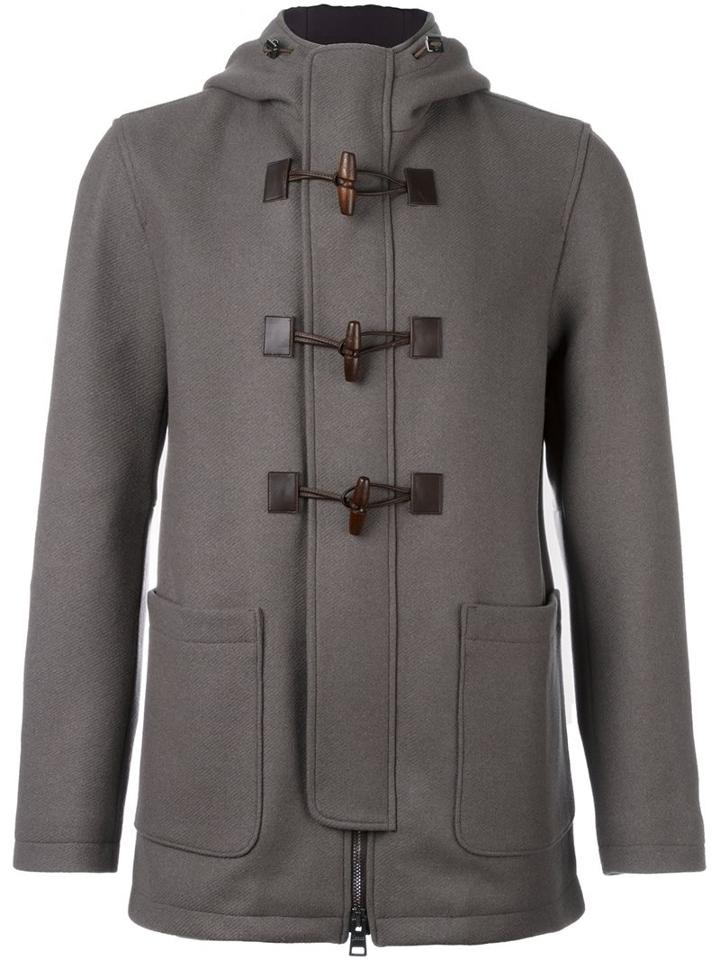 Herno Hooded Duffle Coat, Men's, Size: 52, Green, Polyamide/polyester/wool