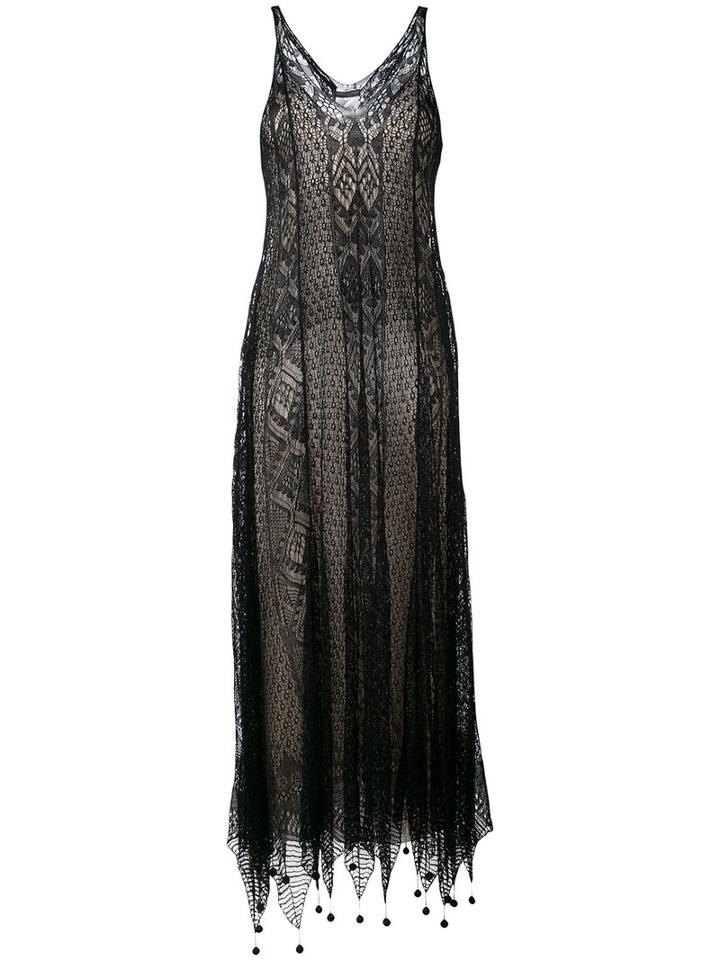 Alexander Mcqueen - Pom Pom Lace Dress - Women - Silk/viscose - M, Black, Silk/viscose