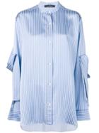 Rokh Oversized Striped Shirt - Blue