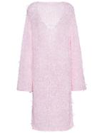 Christopher Kane Scoop Back Knitted Jumper Dress - Pink & Purple