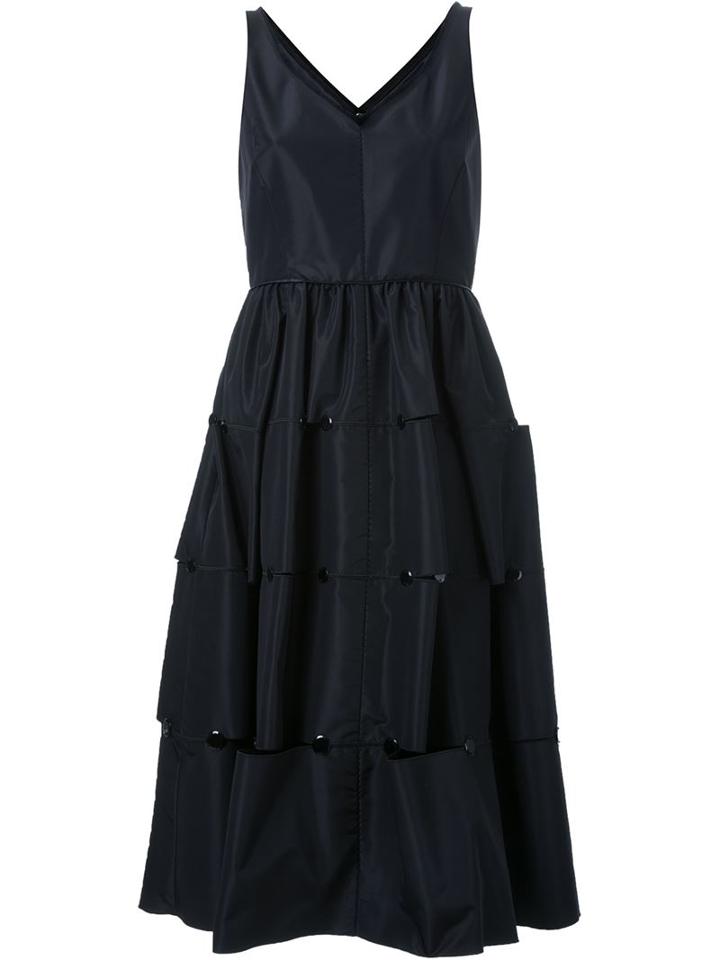 Marc Jacobs Cut Out Detail Midi Dress, Women's, Size: 6, Black, Silk/polyester