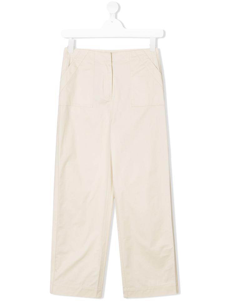 Burberry Kids Wide Leg Trousers - White