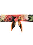 Dolce & Gabbana Floral-print Logo Headband - Black