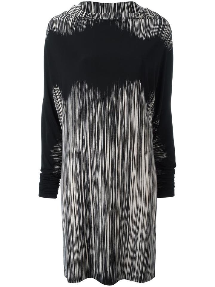 Norma Kamali Striped Shift Dress, Women's, Size: Xs, Black, Polyester/spandex/elastane