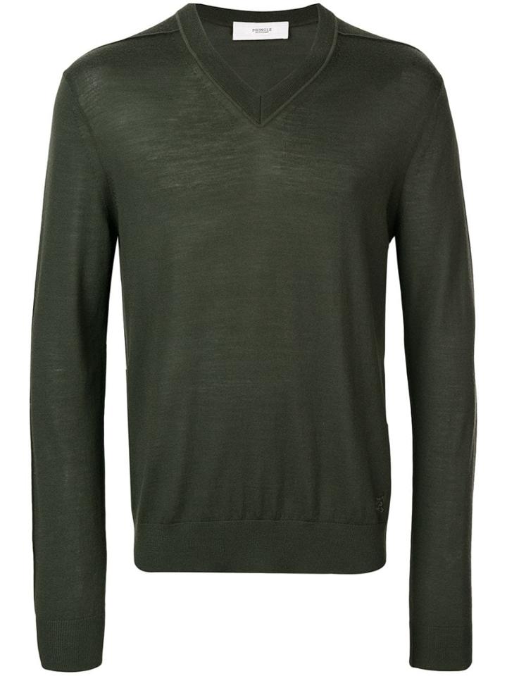 Pringle Of Scotland Fine Knit V-neck Sweater - Green