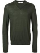 Pringle Of Scotland Fine Knit V-neck Sweater - Green