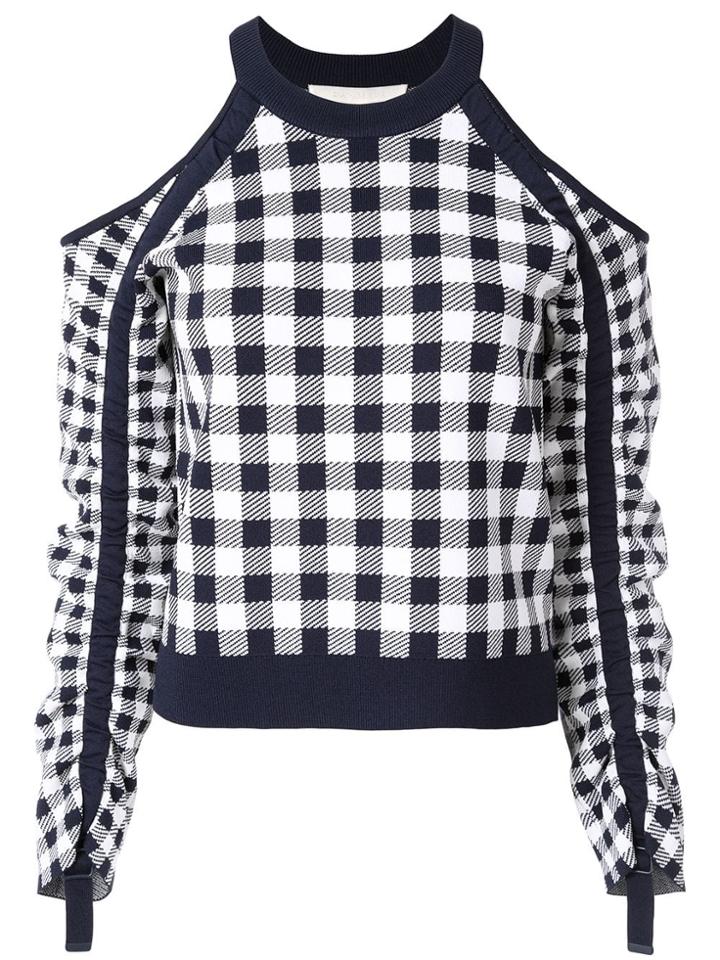 Jonathan Simkhai Gingham Knit Sweater - Blue