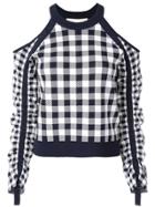 Jonathan Simkhai Gingham Knit Sweater - Blue