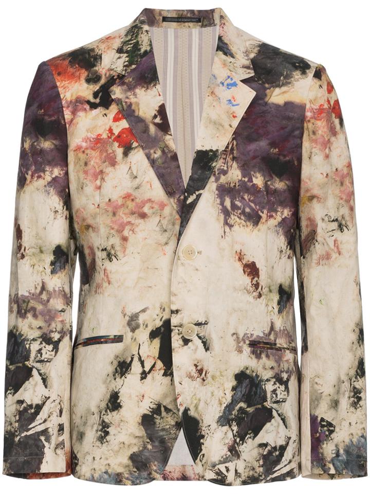 Yohji Yamamoto Painting Print Blazer Jacket - Nude & Neutrals