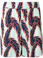 You As Leaf Print Track Shorts - Green