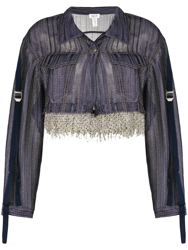 Aviù Cropped Tassel Jacket - Blue