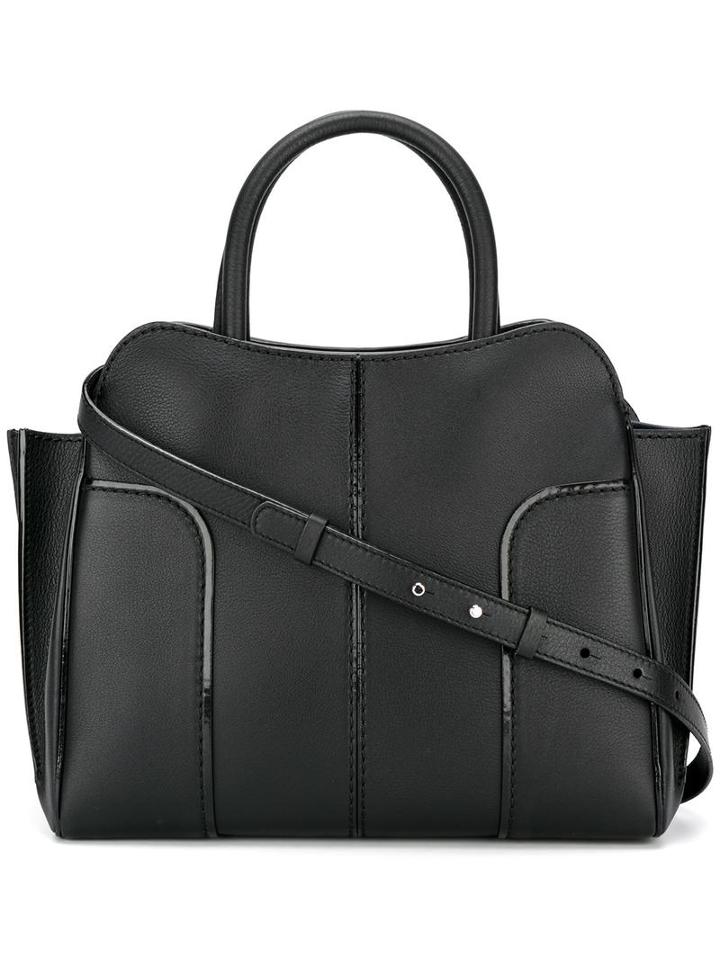 Tod's Detachable Strap Tote, Women's, Black, Leather