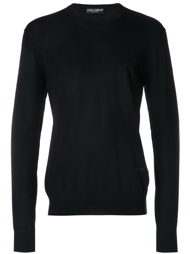 Dolce & Gabbana - Crew Neck Sweater - Men - Virgin Wool - 54, Black, Virgin Wool