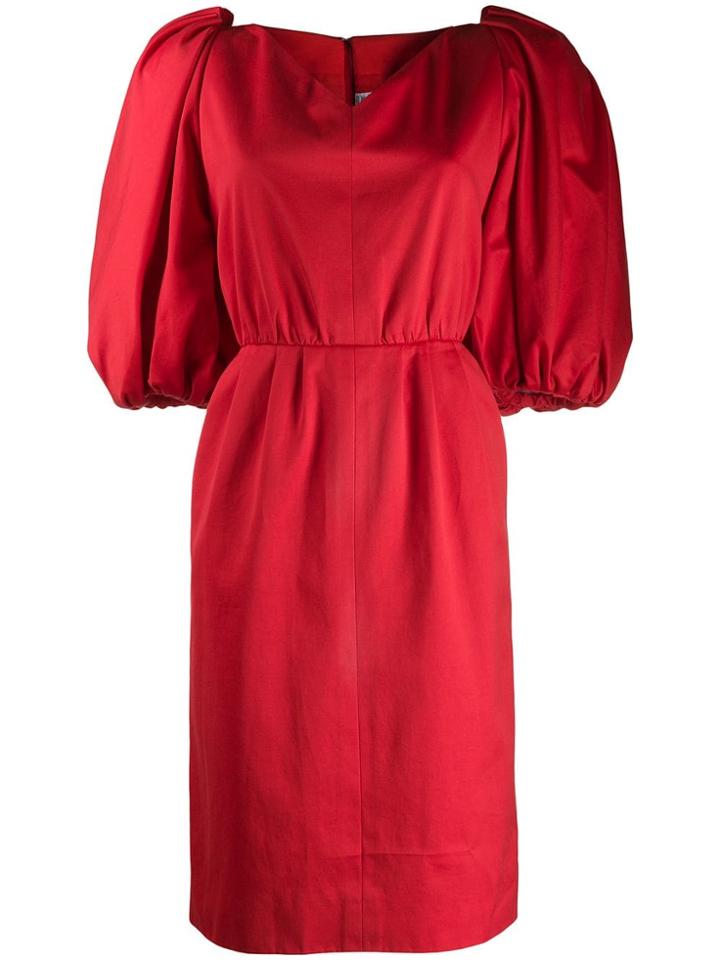 Yves Saint Laurent Vintage Balloon Sleeves Dress - Red