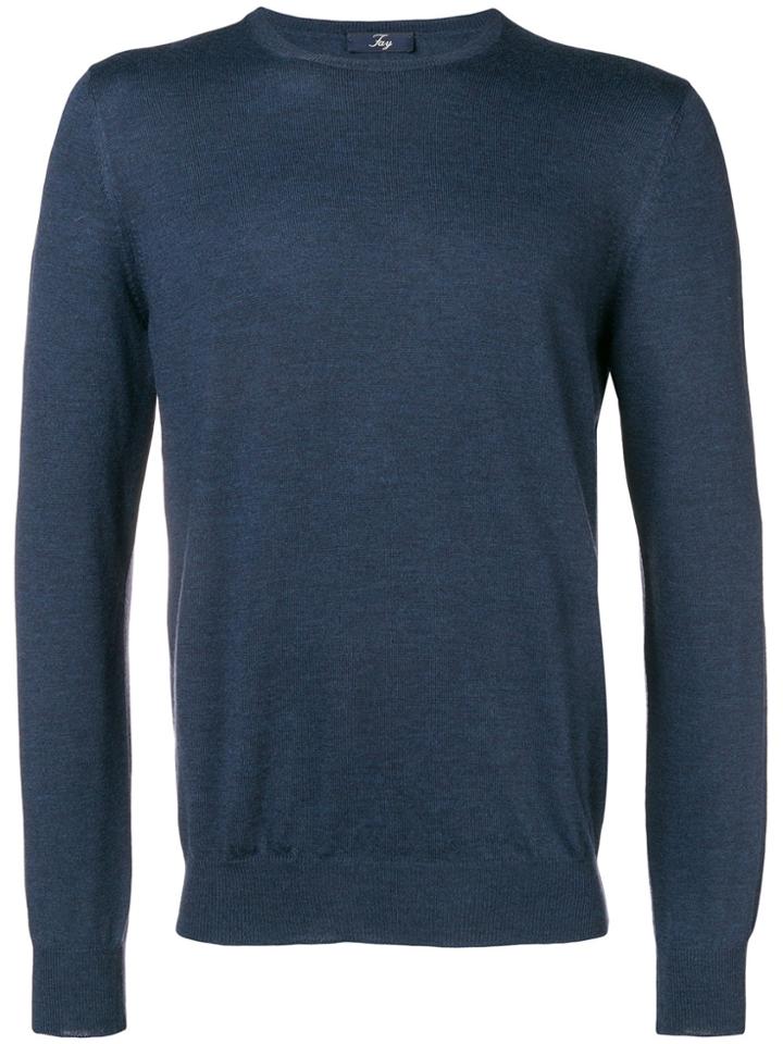Fay Crew Neck Lightweight Sweater - Blue