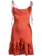 Cynthia Rowley Juliet Charmeuse Slip Dress - Red