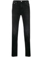 Ps Paul Smith Faded Mid-rise Straight Jeans - Black