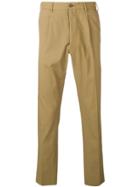 Pt01 Feather-detail Slim-fit Chinos - Neutrals