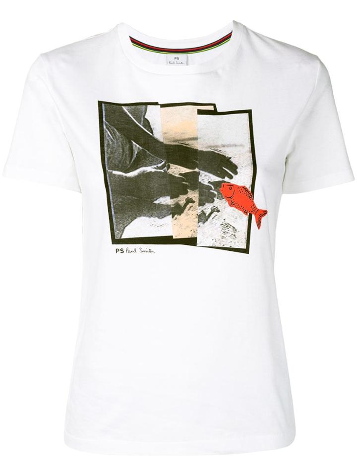 Ps Paul Smith Catch Fish Print T-shirt - White