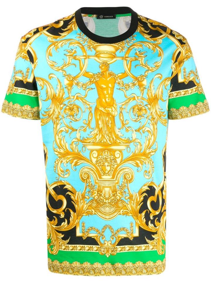 Versace Jeans Baroque-print T-shirt - Blue