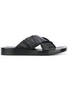 3.1 Phillip Lim Nagano Flat Crisscross Slide Sandals - Black