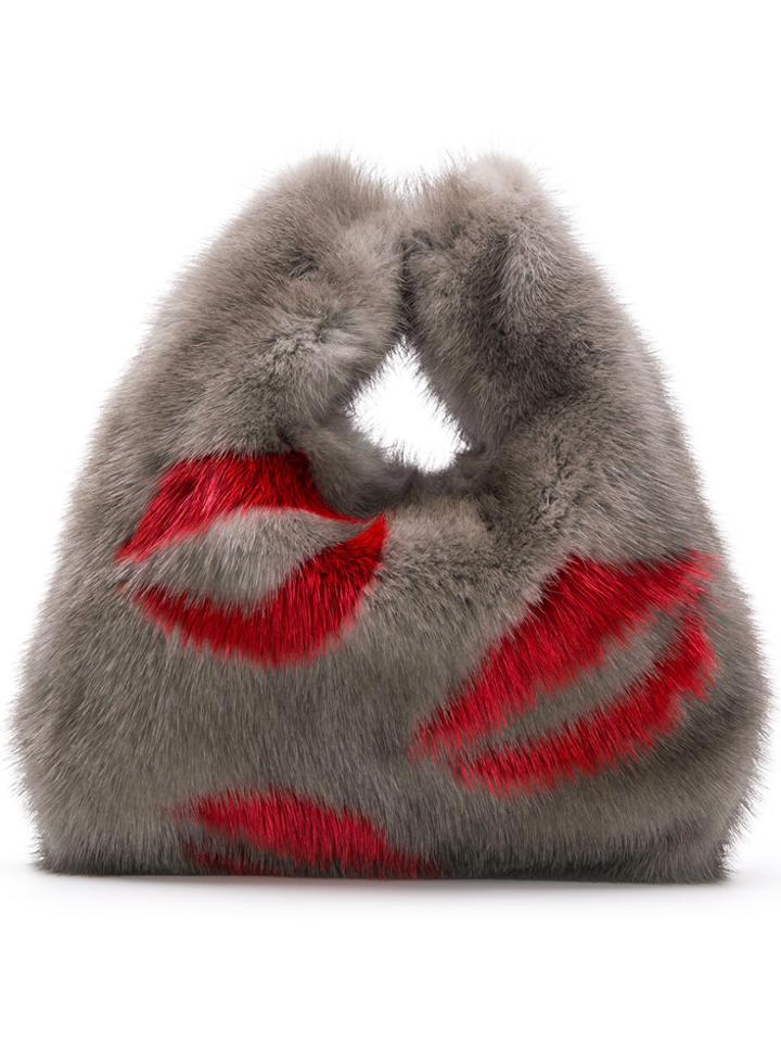 Simonetta Ravizza Mini Furrissima Lip Bag - Grey