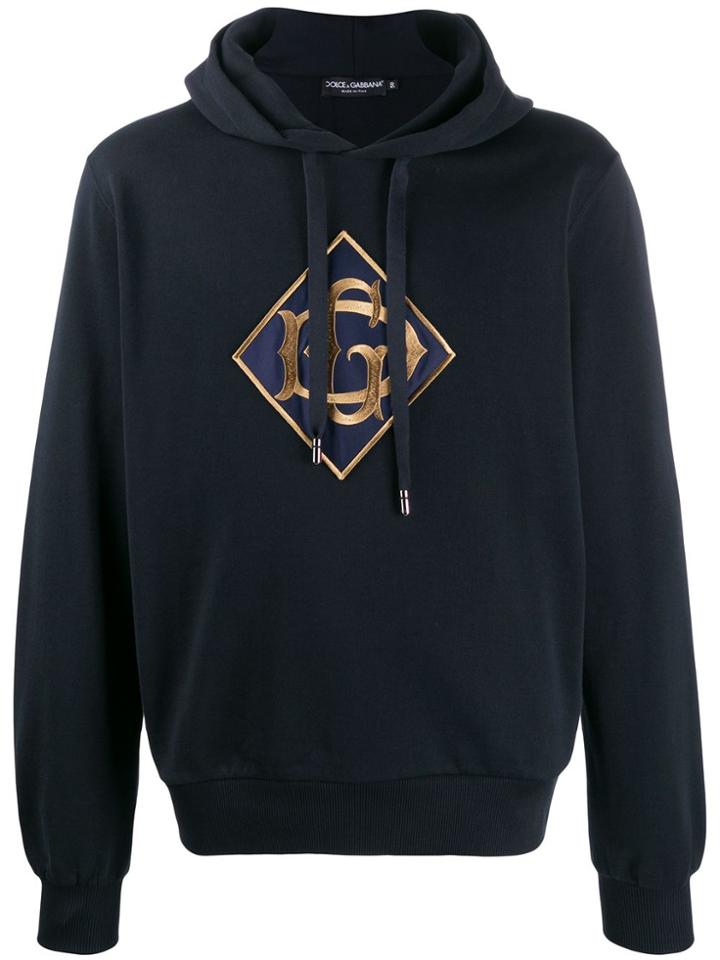 Dolce & Gabbana Dg Logo Hoodie - Blue