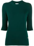 Barrie Ribbed Cashmere Top - Green