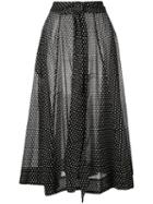 Lisa Marie Fernandez - Tie Waist Polka Dot Skirt - Women - Cotton - 3, Black, Cotton