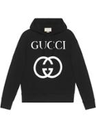 Gucci Hooded Sweatshirt With Interlocking G - Black
