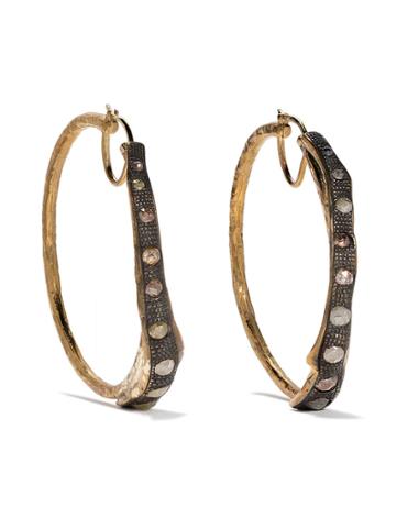 Hunrod 18kt Yellow Gold Diamond Uruk Hoops - Bronze