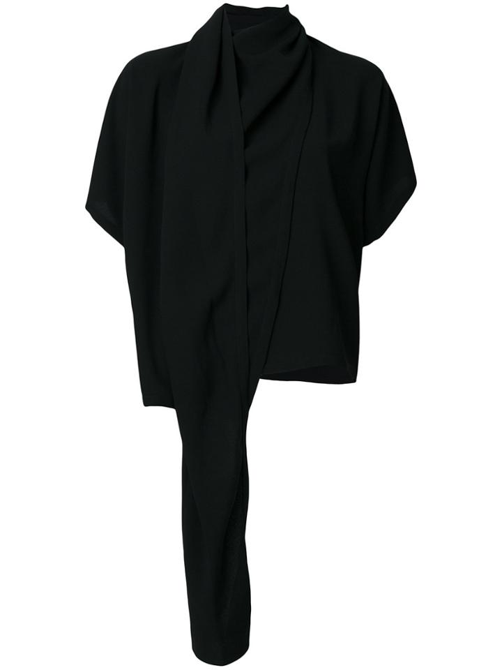 Maison Margiela Draped Frill Blouse - Black