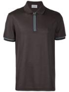 Salvatore Ferragamo Contrasting Trim Polo Shirt - Grey