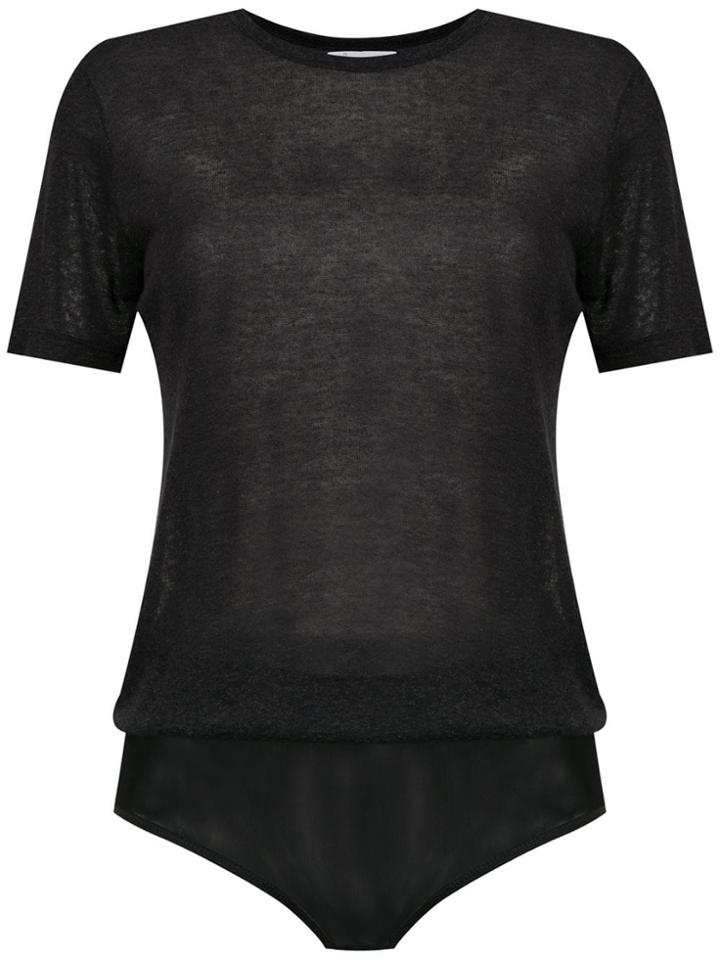 Nk Collection Printed Bodysuit - Black
