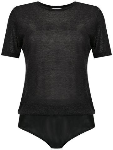 Nk Collection Printed Bodysuit - Black