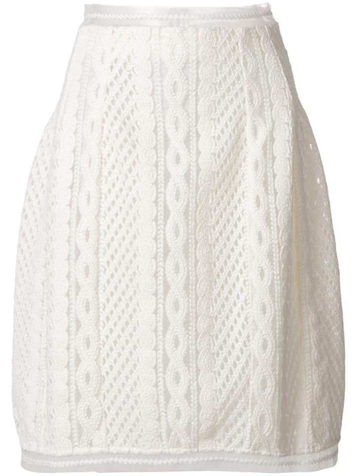 Ermanno Scervino Knitted Midi Skirt - White