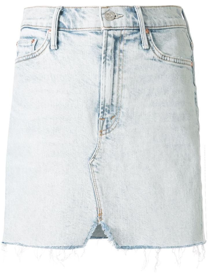 Mother Faded Denim Skirt - Blue