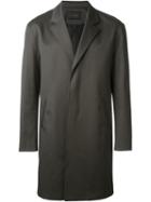 System Homme Concealed Fastening Coat, Men's, Size: S, Green, Cotton/polyester