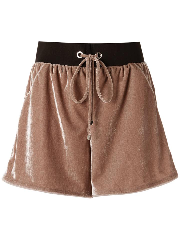 Olympiah - Velvet Shorts - Women - Polyester/spandex/elastane - 40, Nude/neutrals, Polyester/spandex/elastane