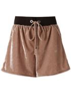 Olympiah - Velvet Shorts - Women - Polyester/spandex/elastane - 40, Nude/neutrals, Polyester/spandex/elastane