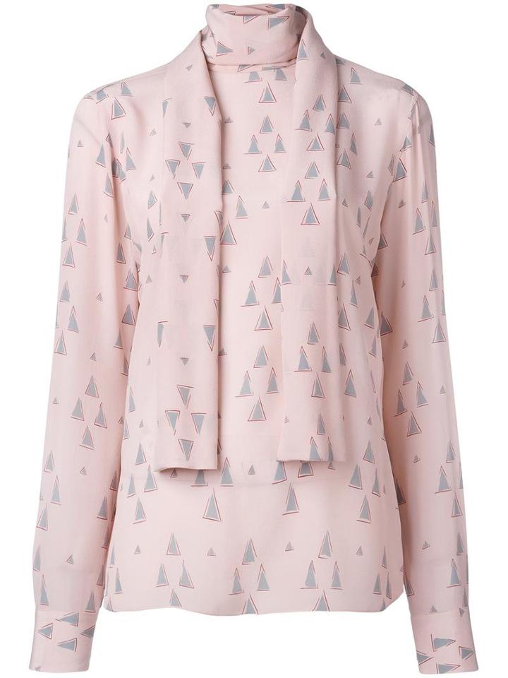 Valentino Triangle Print Blouse, Women's, Size: 44, Pink/purple, Silk