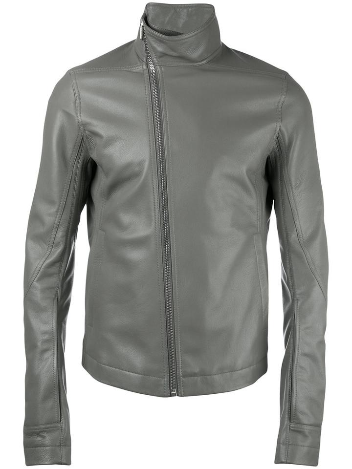 Rick Owens - Mollino's Biker Jacket - Men - Cotton/goat Skin/cupro - 48, Grey, Cotton/goat Skin/cupro