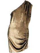 Iro One Shoulder Fitted Dress - Metallic