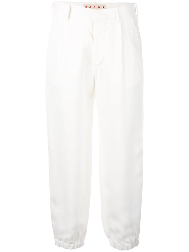 Marni - Tailored Cropped Trousers - Women - Viscose - 40, White, Viscose
