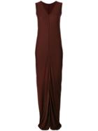 Rick Owens Lilies Long V-neck Dress - Red