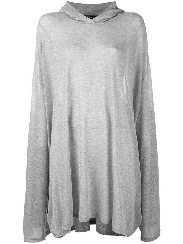 Area Di Barbara Bologna Oversize Hooded Top, Women's, Grey, Polyamide/polyester/spandex/elastane/viscose