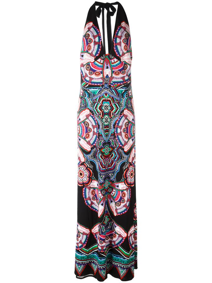 Roberto Cavalli Abstract Print Halterneck Dress - Multicolour