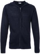 Venroy - Knitted Zipped Hoodie - Men - Linen/flax - S, Blue, Linen/flax