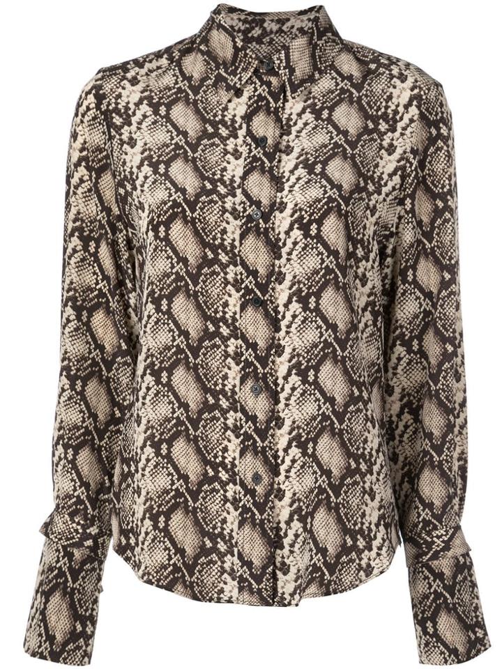 Nili Lotan Snakeskin Pattern Shirt - Brown